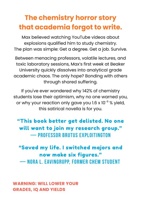 Back cover of Periodic Tales - The Freshman Mole