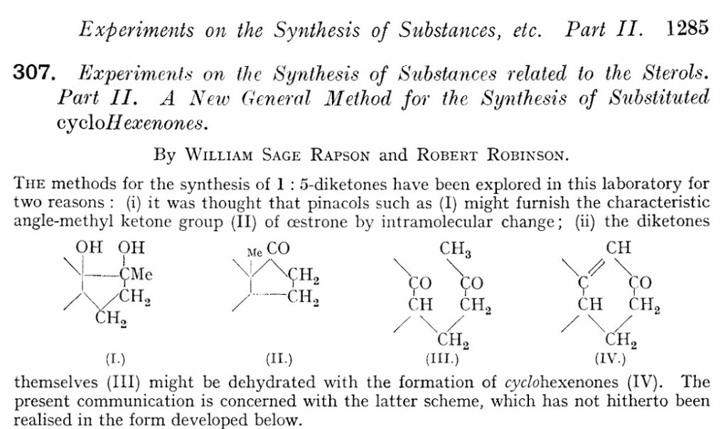 Rapson and Robinson seminal 1935 publication