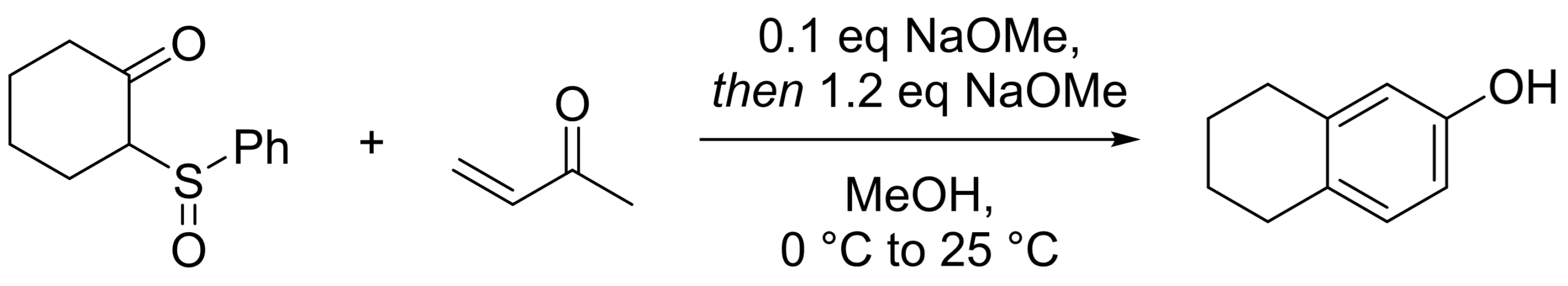 Robinson annulation example based giving an aromatic product