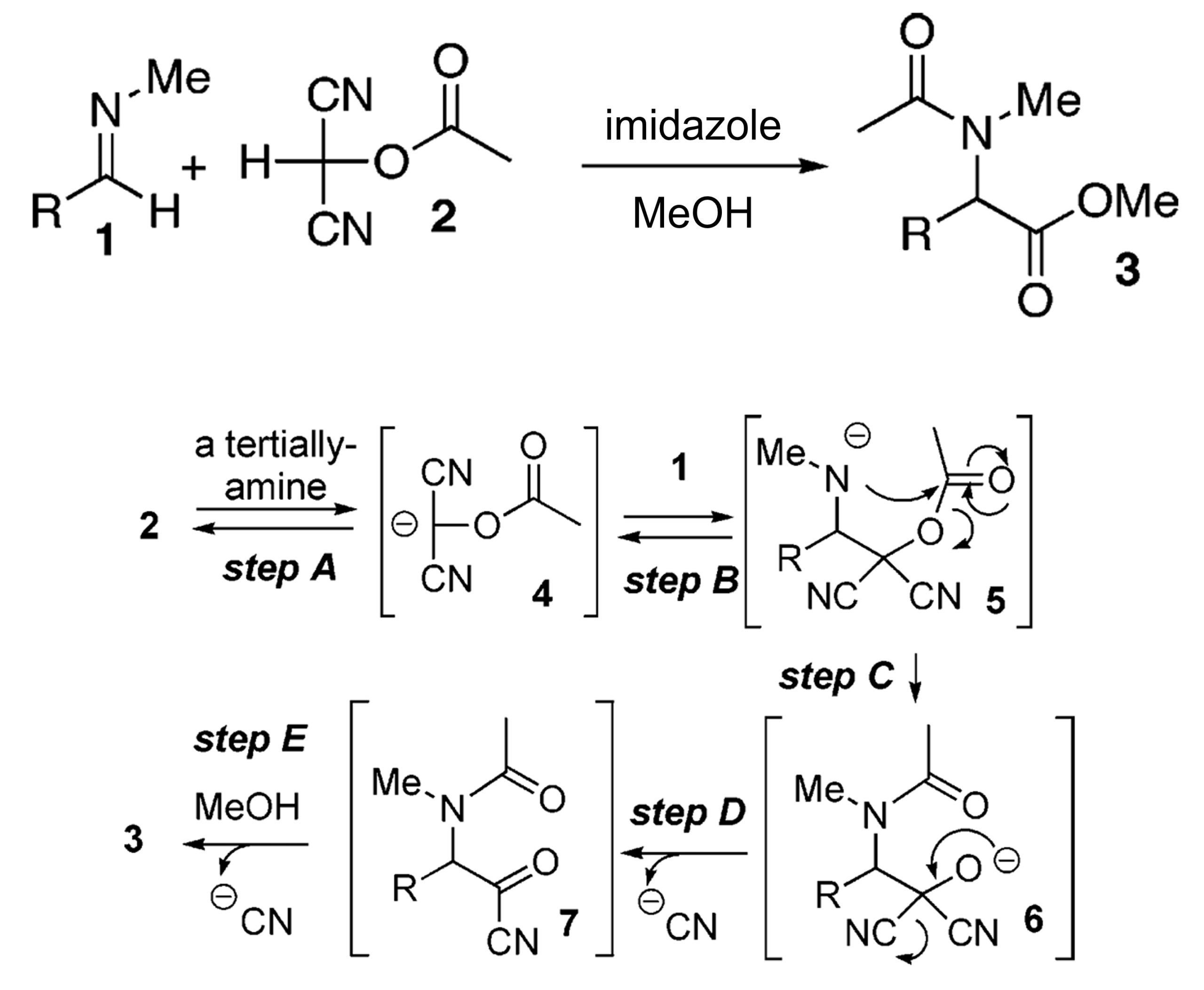 Dicyanomethyl acetate as a nucleophile to give α-(N-methyl-N-acetyl)amino acid methyl esters
